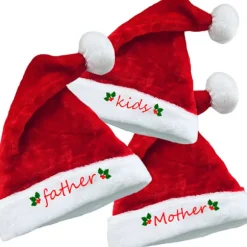 3 stk. Plys Julehue Familie Kort Plys Julehue Julepynt