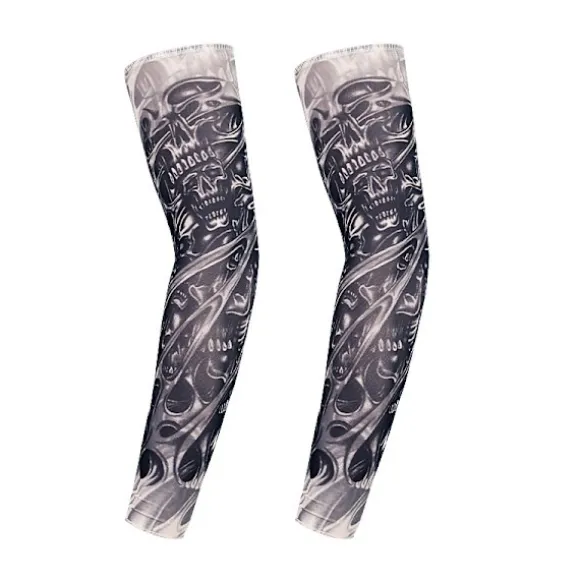 4 stk. punk kranie tribal tro totem anti-UV ærmer hip hop