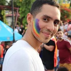 1 stk. regnbue ansigts- og kropsmaling Pride Flag farve ansigtsmaling stick farverig stribe fan stick kropsmarkører til marcher, begivenheder, festivaler, cosplay | Fyndiq