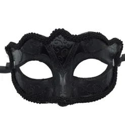 1 stk. Sex Ladies Masquerade Ball Maske Venetiansk Fest Øjenmaske Karneval Fest Dekoration Sort，Halloween, Kostumefester
