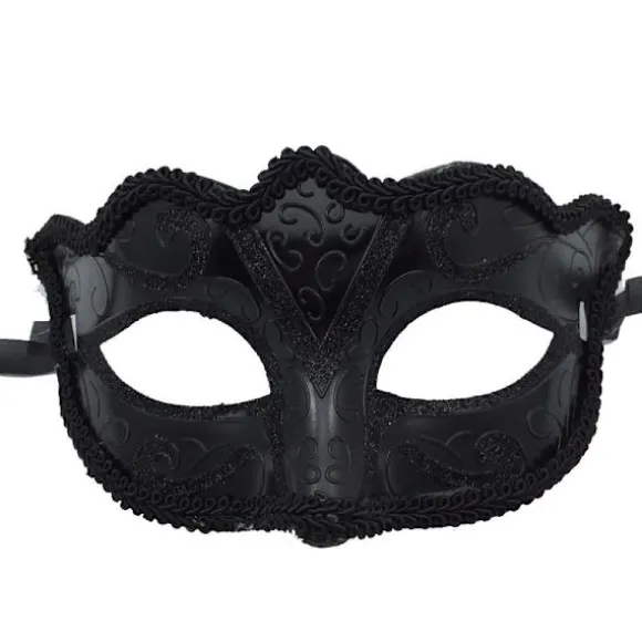1 stk. Sex Ladies Masquerade Ball Maske Venetiansk Fest Øjenmaske Karneval Fest Dekoration Sort,Halloween, Kostumefester