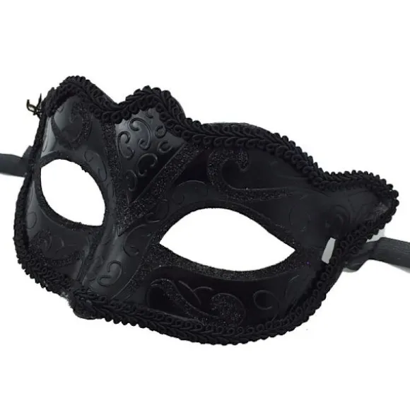 1 stk. Sex Ladies Masquerade Ball Maske Venetiansk Fest Øjenmaske Karneval Fest Dekoration Sort,Halloween, Kostumefester