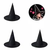 3 stk. Sorte Halloween Hatte Oxford Klud Troldmand Hat Makeup Kostume