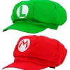 2 stk. Super Mario Luigi Hat-børnetøj - velegnet til karneval og cosplay 52-54 cm G (FMY)