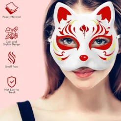 10 stk. Therian Mask Kat Ræv Maske Therian Halloween Maske Therian Kostume til Børn Voksne Tom Maske til Feriefest & Therian-SS1-