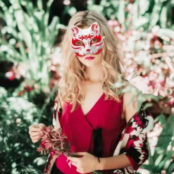 10 stk. Therian Maske Kat Ræv Maske Therian Halloween Maske Therian Kostume til Børn Voksne Tom Maske til Julefest & Therian WELLNGS[YD],CJY