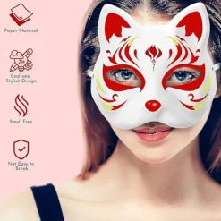 10 stk Therian Maske Kat Ræv Maske Therian Halloween Maske Therian Kostume Til Børn Voksne Tom Maske Til Feriefest Therian