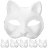 6 stk. tomme katteforme masker performance cosplay cosplay maske umalet kattemasker