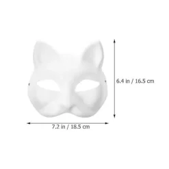 5 stk. tomme kattemasker Børnehave Kostume Cosplay Maske Umalet Kattemasker