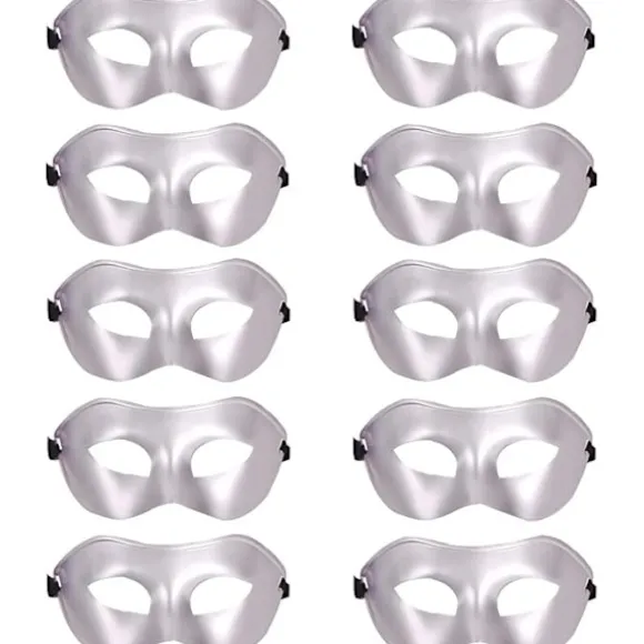 10 stk. Unisex Retro Masquerade Maske Venetian Masquerade Maske Silver