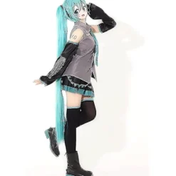 6 stk./sæt Hatsune Miku Cosplay Kostume Kvinder Performance Show Fancy Dress Comic Suits Uniform Halloween Fest (FMY) 2XL