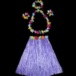 5 stk./sæt Hawaii Fancy Dress Græs Skørt LILLA purple