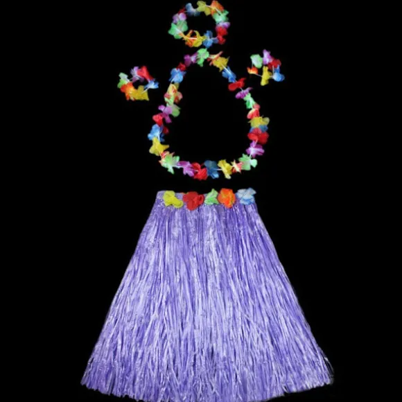 5 stk./sæt Hawaii Fancy Dress Græs Skørt LILLA purple