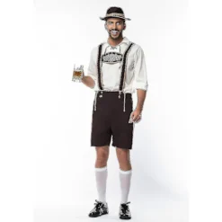3 stk./sæt Voksen Mands Oktoberfest Kostume Tysk Bayerisk Oktoberfest Festival Øl Lederhosen Tøj XXL