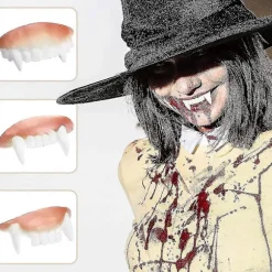 12 stykker gag-tænder, bob-tænder, googly-tænder, falske tænder, vampyrgebis-tænder, sjove skøre kunstige tænder til HalloweenCJY