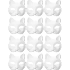 12 tomme kattemasker til kostume cosplay maske børnehave Lav din egen umalede kattemaske