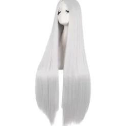 40 tommer/100 cm Moderigtig Lige Naturlig Lang Anime Kostume Paryk (White)