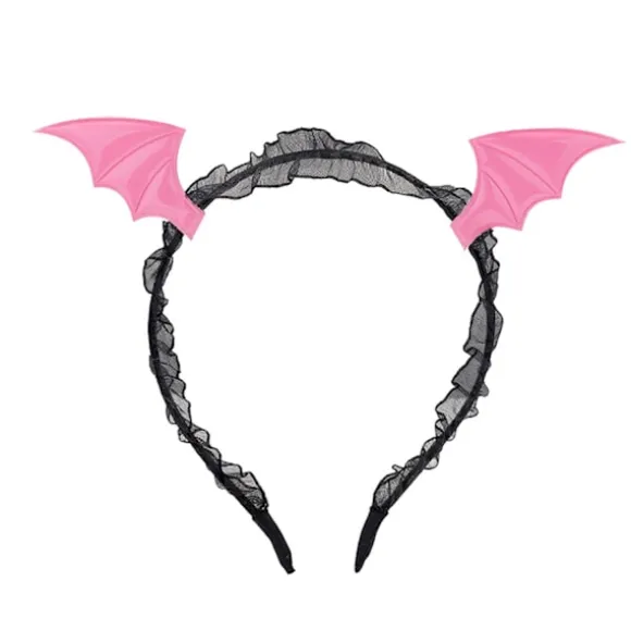 3 typer af flagermus pandebånd, Halloween pandebånd, glitrende lyserøde og sorte bolde, Halloween hårtilbehør, pigers fødselsdagsfest (rød+pink+sølv) | Fyndiq