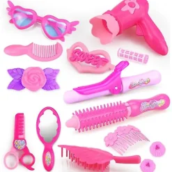 25 Udklædnings Makeup Legetøj til Børn Pink Prinsesse Frisør Simulation Plastiklegetøj Pige Kosmetik