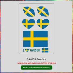 2026 VM-flag midlertidigt tatoveringsmærkat sæt, vandtæt og svedafvisende, velegnet til fodboldfans til at heppe og til sportsbegivenheder.
