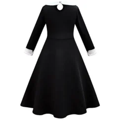 Adams Family Girl's Wednesday Cosplay Rollespilskostume 120cm dress wig 160cm