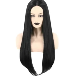 Adams' Mom Cosplay Paryk Dame Lang Sort Glat Paryk Halloween, CJY