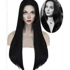 Addams Family Kostume Wednesday Addams Sort Kjole | Halloween Rollespilskostume *Morticia kjole*S Morticia kjole,CJY Morticia dress en-US