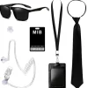 Agent Secret Service Kostumesæt Spion Kostume Tilbehør til Mænd Kvinder Børn til Cosplay (FMY)