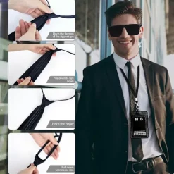 Agent Secret Service Kostumesæt Spion Kostume Tilbehør til Mænd Kvinder Børn til Cosplay (FMY)