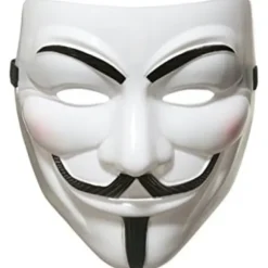 AKORD 990222" V for Vendetta Anonymous Guy Fawkes Halloween Maskerade Maske, Unisex-voksen, Hvid, One Size