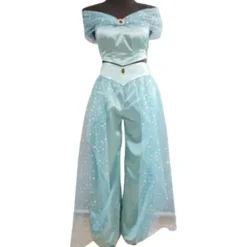 Aladdin Jasmine Princess Costume Dress Cosplay Props Adult XL green M
