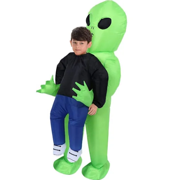 Alien Oppustelig Kostume til Halloween Cosplay Grøn green Adult (150-190cm)