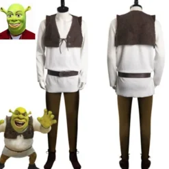 Alien Shrek Herrekostume Anime Outfit Kostume Cosplay Børn Halloween Fest Karneval Kostume+Maske{Fyn1049} Costume+Mask Kids 110