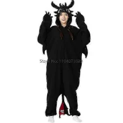 Animal Kigurumi Pyjamas Halloween Onesie Voksen Tegneserie Tandløs Pyjamas Cosplay Party Kvinder Hjemmetøj-lingling} Sort Black L