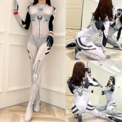 Anime Ayanami Rei Kostume Bodysuit Kvinder Suit Up Jumpsuit M