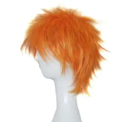 Anime Bleach Kurosaki Ichigo Cosplay Paryk Kort Orange Varmebestandigt Hår 30CM