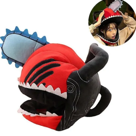 Anime Chainsaw Man Hat Sjov Plys Hovedbeklædning Blød Plys Maske Kostume Halloween Party Cosplay Rekvisitter Til Voksne Fk (FMY)