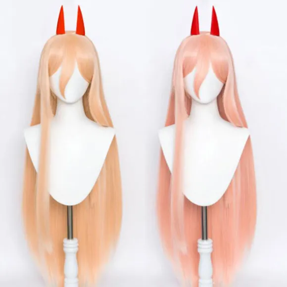 Anime Chainsaw Man Makima Power Cosplay paryk Lang Orange Pink Pa Orange One Size