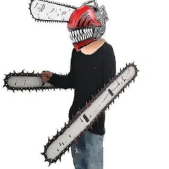 Anime Chainsaw Man Maske med Håndsag