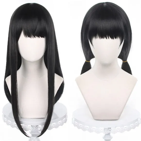 Anime Chainsaw Man Mitaka Asa Cosplay paryk Asa Mitaka Lang Sort Black One Size