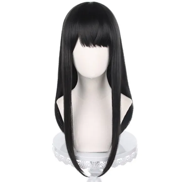 Anime Chainsaw Man Mitaka Asa Cosplay paryk Asa Mitaka Lang Sort Black One Size
