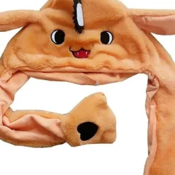 Anime Chainsaw Man Pochita Plys Flytbare Ører Cosplay Hat Halloween Jul Karneval Fest Udklædning Pochita Ører Hat Flytbar (FMY) 1 One Size