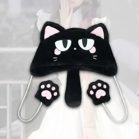 Anime Cosplay Hat Kreativ Vinter Plys Hat til Halloween Fest Udendørs Festival-lingling} Style B