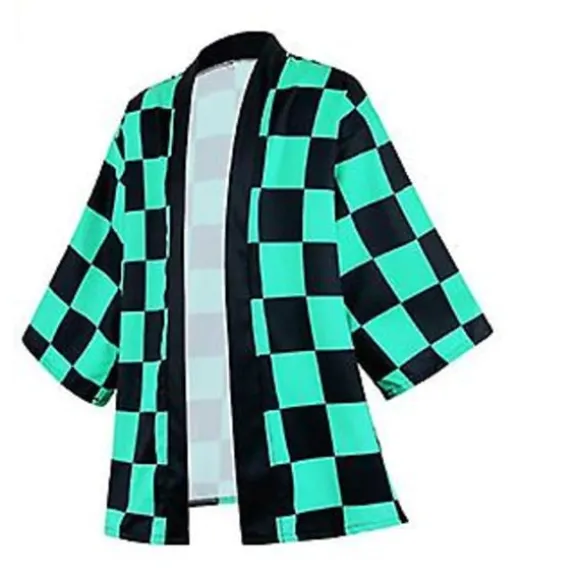 Anime Cosplay Kostume Demon Slayer Kimetsu No Yaiba Haori Kimono Agatsuma Zenitsu Kochou Shinobu Sommerjakke Skjorte Anime Tøj-r (XXS S)