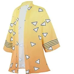 Anime Cosplay Kostume Demon Slayer Kimetsu No Yaiba Haori Kimono Agatsuma Zenitsu Kochou Shinobu Sommerjakke Skjorte Anime Tøj-r (XXS S)
