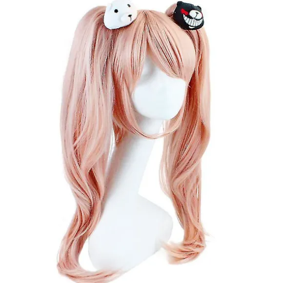 Anime Cosplay Paryk Pink Dobbelt Hestehale Cosplay Paryk