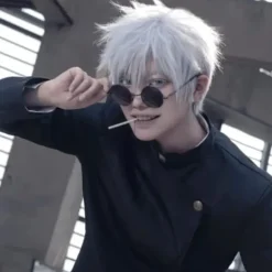 Anime Cosplay Paryk til Halloween, Alsidig Kort Unisex Paryk, Eftersalgsgaranti Premium Syntetisk Hårstykke, Justerbar Pasform til