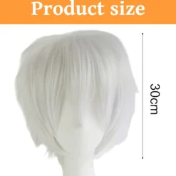 Anime Cosplay Paryk til Halloween, Alsidig Kort Unisex Paryk, Eftersalgsgaranti Premium Syntetisk Hårstykke, Justerbar Pasform til