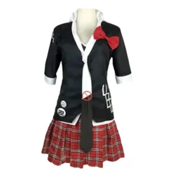 Anime Danganronpa Enoshima Junko Cosplay Kostume Uniform Cafe Arbejdstøj Kort Nederdel Dobbelt Hale Flet Paryk Halloween Kostume S,CJY S en-US