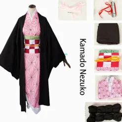 Anime Demon Slayer: Kimetsu No Yaiba Zenitsu Giyu Tanjirou Kamado Nezuko Cosplay Kimono Uniform Cosplay Kostume til Børn og Voksne Kochou Shinobu Kochou Shinobu Kids 120 | Fyndiq